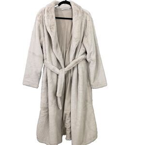 Minky Couture Women's S Beige Robe attached belt luxurious feel cozy & soft EUC